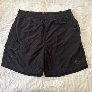 Tommy Bahama Relax Swim Shorts Trunks Mens M Black Lined Elastic Waist Beach